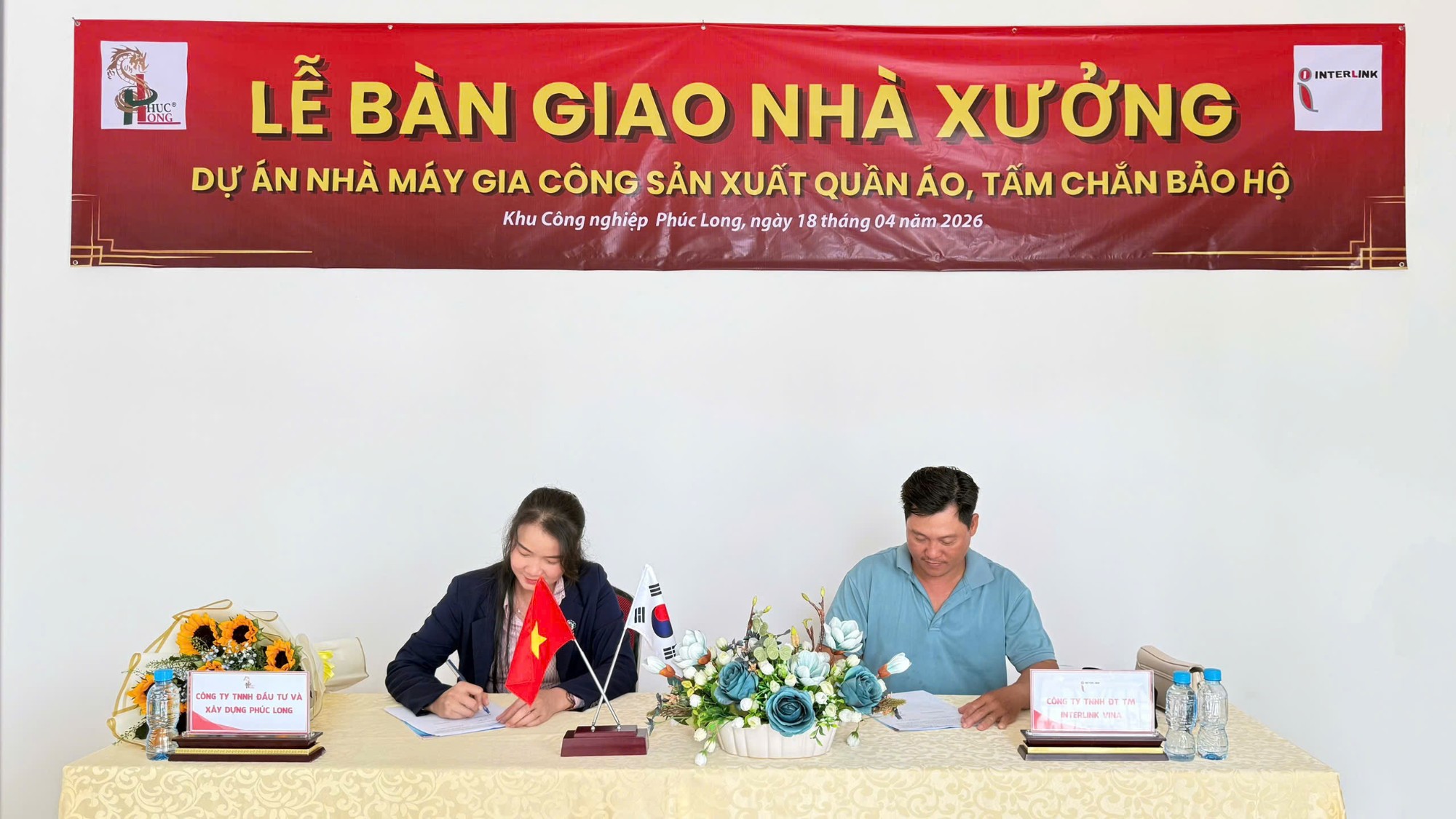 KCN PHÚC LONG TIẾP TỤC BÀN GIAO NHÀ XƯỞNG CHO THUÊ THỨ 45